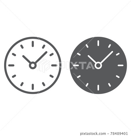 Time line and glyph icon, clock and minute Time line and glyph icon, clock and minute 78489401