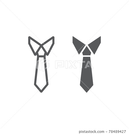 Tie line and glyph icon, office and business 78489427