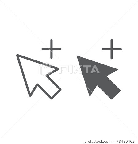 Group selection tool line and glyph icon Group selection tool line and glyph icon 78489462