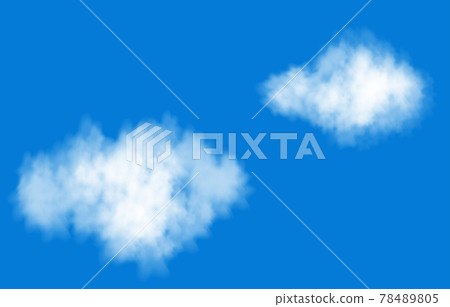 Realistic  white  smoke cloud in the blue sky. 78489805