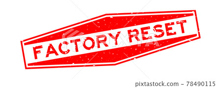 Grunge red facotry reset word hexagon rubber seal stamp on white background Grunge red facotry reset word hexagon rubber seal stamp on white background 78490115