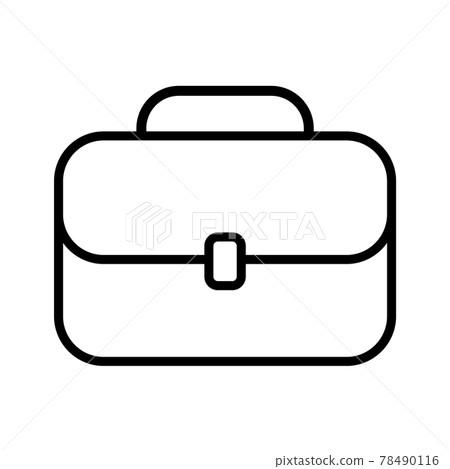 Black color icon in briefcase shape on white background Black color icon in briefcase shape on white background 78490116