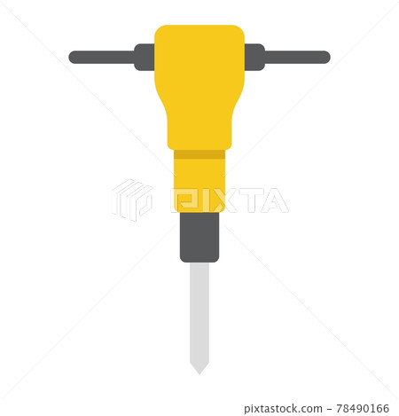 Construction jackhammer flat icon, build repair 78490166