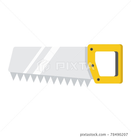 Hand saw flat icon, build and repair 