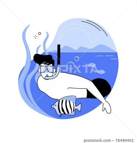 Snorkeling abstract concept vector illustration. Snorkeling abstract concept vector illustration. 78490402
