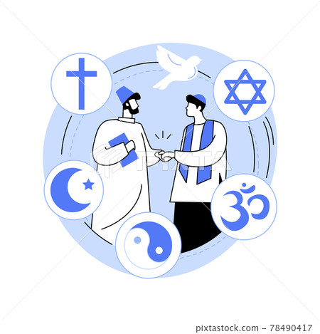 Interreligious dialogue abstract concept vector illustration. 78490417