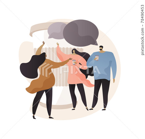 Friends meeting abstract concept vector illustration. Friends meeting abstract concept vector illustration. 78490453