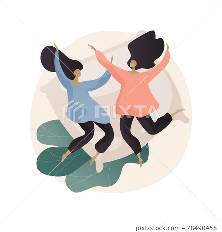 Pajama party abstract concept vector illustration. 78490458