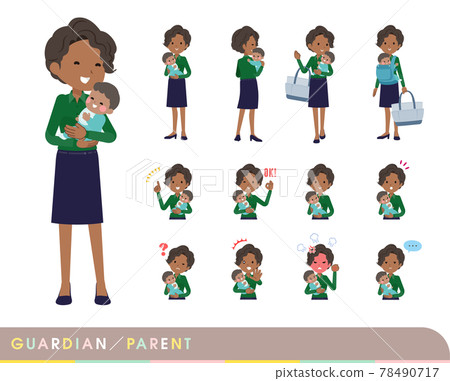 A set of black business women who protect and care for babies 78490717