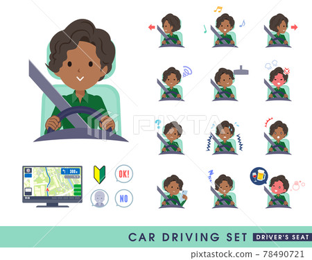 Set of black business women driving a car 78490721