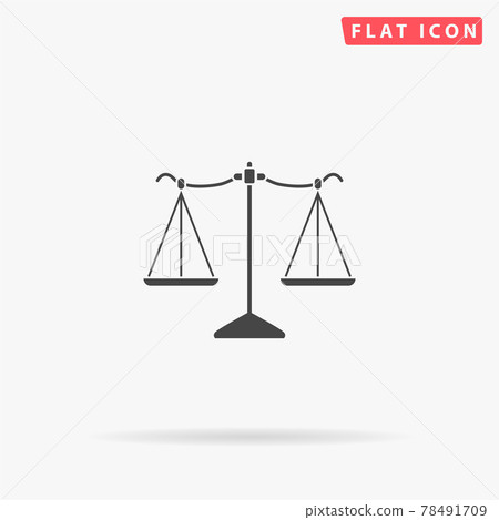 Scales of Justice flat vector icon. Hand drawn style design illustrations 78491709