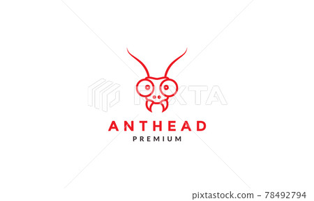 cartoon lines head ant red logo vector icon illustration design cartoon lines head ant red logo vector icon illustration design 78492794