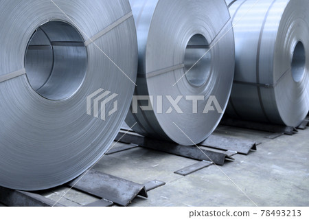 rolls of steel sheet in a plant, galvanized steel coil 78493213