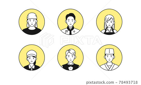 廚師廚師廚師臉圖標餐廳店員人物插畫素材 廚師廚師廚師臉圖標餐廳店員人物插畫素材 78493718