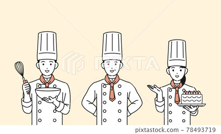Chef cook pastry chef men and women illustration material Chef cook pastry chef men and women illustration material 78493719