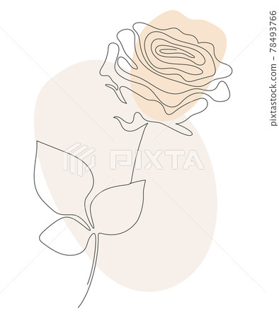 Rose Line art. Vector illustration. Abstract minimal flower design for cover, prints, Home decor picture, fabric and wallpaper Rose Line art. Vector illustration. Abstract minimal flower design for cover, prints, Home decor picture, fabric and wallpaper 78493766