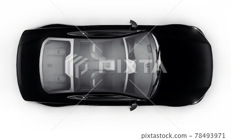 Concept car sports premium coupe. Plug-in hybrid. Technologies of eco-friendly transport. Black car on white background. 3d rendering. 78493971