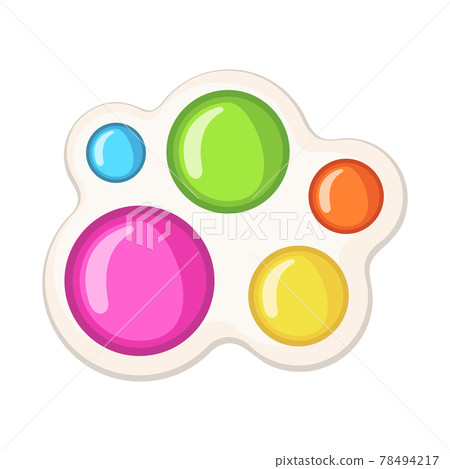 Trendy antistress sensory toy Simple Dimple fidget in flat style isolated on white background. Trendy antistress sensory toy Simple Dimple fidget in flat style isolated on white background. 78494217