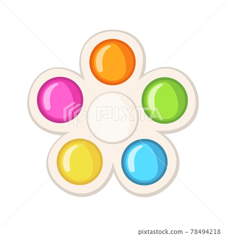 Trendy antistress sensory toy Simple Dimple fidget in flat style isolated on white background. Trendy antistress sensory toy Simple Dimple fidget in flat style isolated on white background. 78494218