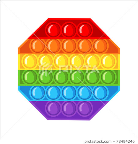 Trendy antistress sensory toy Pop it fidget in flat style isolated on white background. 78494246