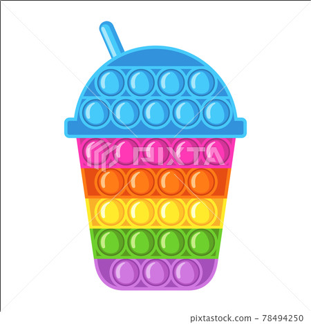 Trendy antistress sensory toy Pop it fidget in flat style isolated on white background. 78494250