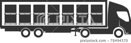 Icon of cargo delivery by cargo transport. Delivery service. 78494370