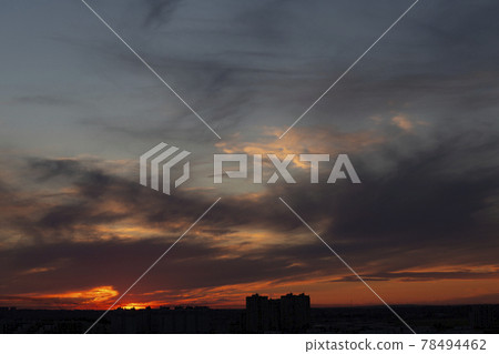 Beautiful sky at sunset over the city Beautiful sky at sunset over the city 78494462