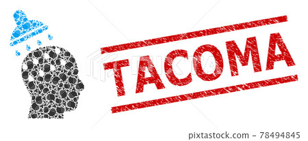 Brain Washing Recursion Composition of Brain Washing Icons and Distress Tacoma Stamp 78494845
