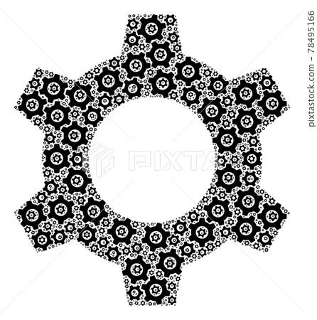 Cog Fractal Composition of Cog Icons - Stock Illustration [78495166 ...