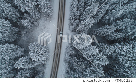 country road in winter season with fresh snow 78495235