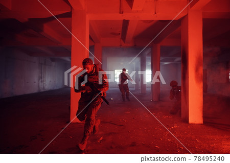 military troops in action urban environment 78495240