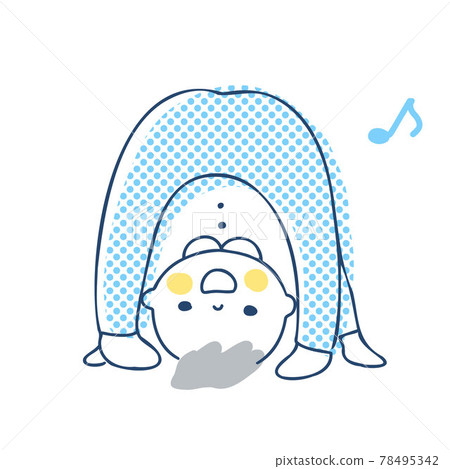 Baby peeking and playing again 78495342