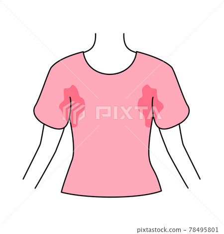 Sweat stain sweat summer armpit sweat trouble illustration material Sweat stain sweat summer armpit sweat trouble illustration material 78495801