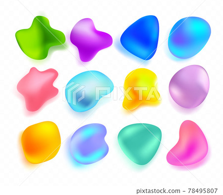Fluid 3d shape with the modern neon colors. Liquid bright colored backdrop for posters, brochures, textile pattern, gift wrapping, web and desktop wallpaper. Vector illustration. Fluid 3d shape with the modern neon colors. Liquid bright colored backdrop for posters, brochures, textile pattern, gift wrapping, web and desktop wallpaper. Vector illustration. 78495807