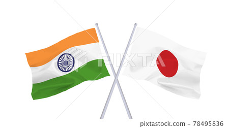 Indian and Japanese flags 78495836