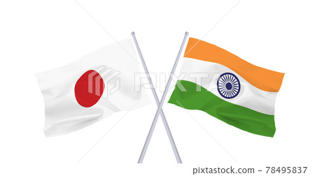 Indian and Japanese flags Indian and Japanese flags 78495837