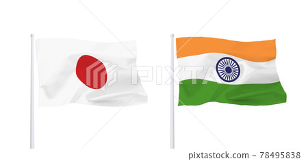 Indian and Japanese flags Indian and Japanese flags 78495838