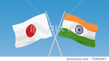 Indian and Japanese flags 78495841