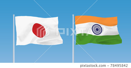 Indian and Japanese flags 78495842