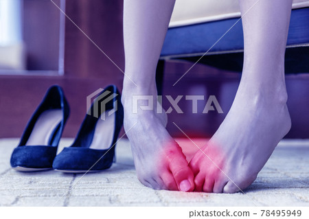 Foot pain woman with medical problem 78495949