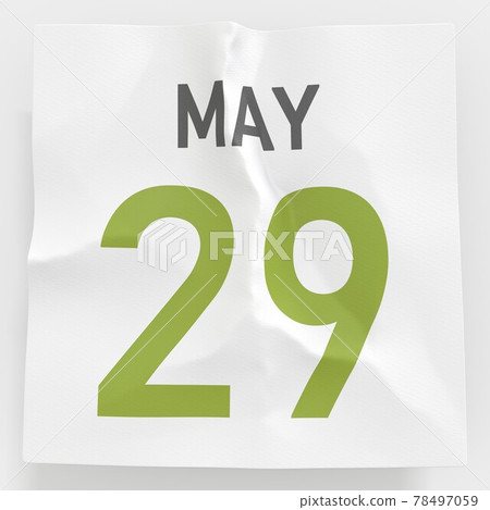 May 29 date on crumpled paper page of a... - Stock Illustration ...