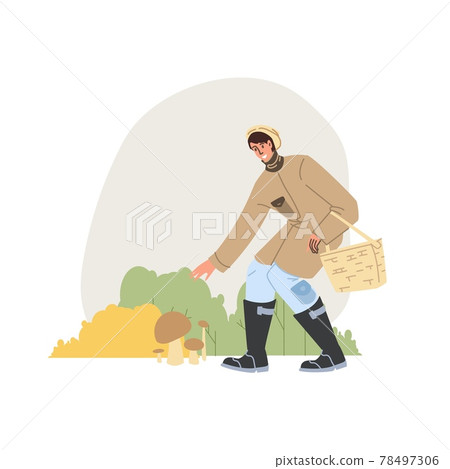 Flat cartoon character in autumn season vector illustration concept Flat cartoon character in autumn season vector illustration concept 78497306