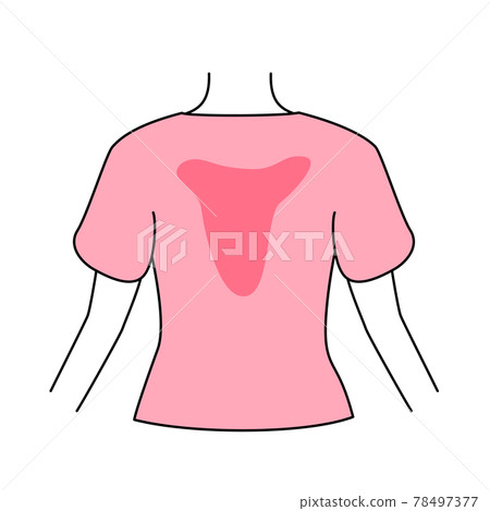 Sweat sweat stain summer trouble illustration material Sweat sweat stain summer trouble illustration material 78497377