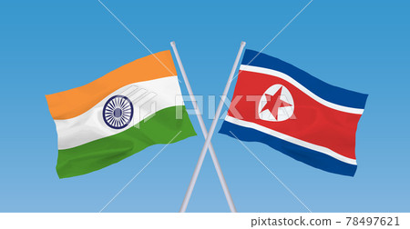 印度和朝鮮的旗幟 78497621