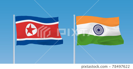 印度和朝鮮的旗幟 78497622