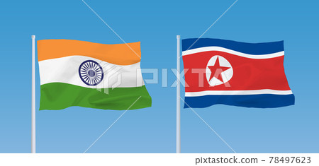 印度和朝鮮的旗幟 78497623