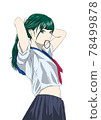 Girl tying hair 78499878