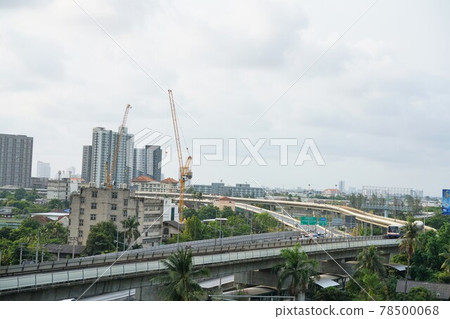Image photo of Bangkok railroad tracks, under construction, construction rush 78500068