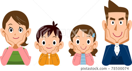 拿著臉頰棒的一家四口 拿著臉頰棒的一家四口 78500074