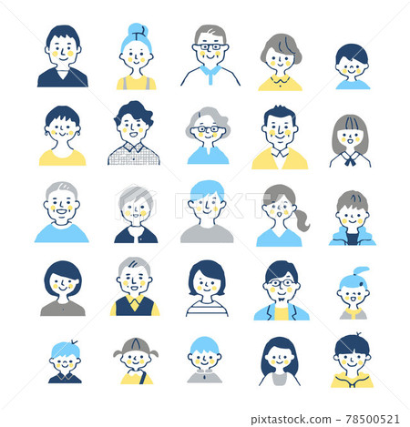 Face set of people of various ages Face set of people of various ages 78500521